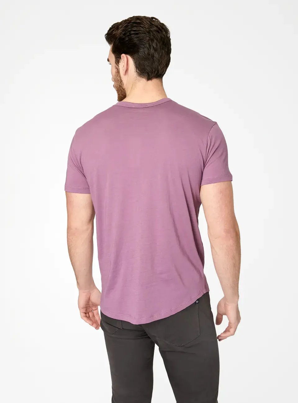 Momento Curved Supima T-Shirt- Grape- 7 Diamonds