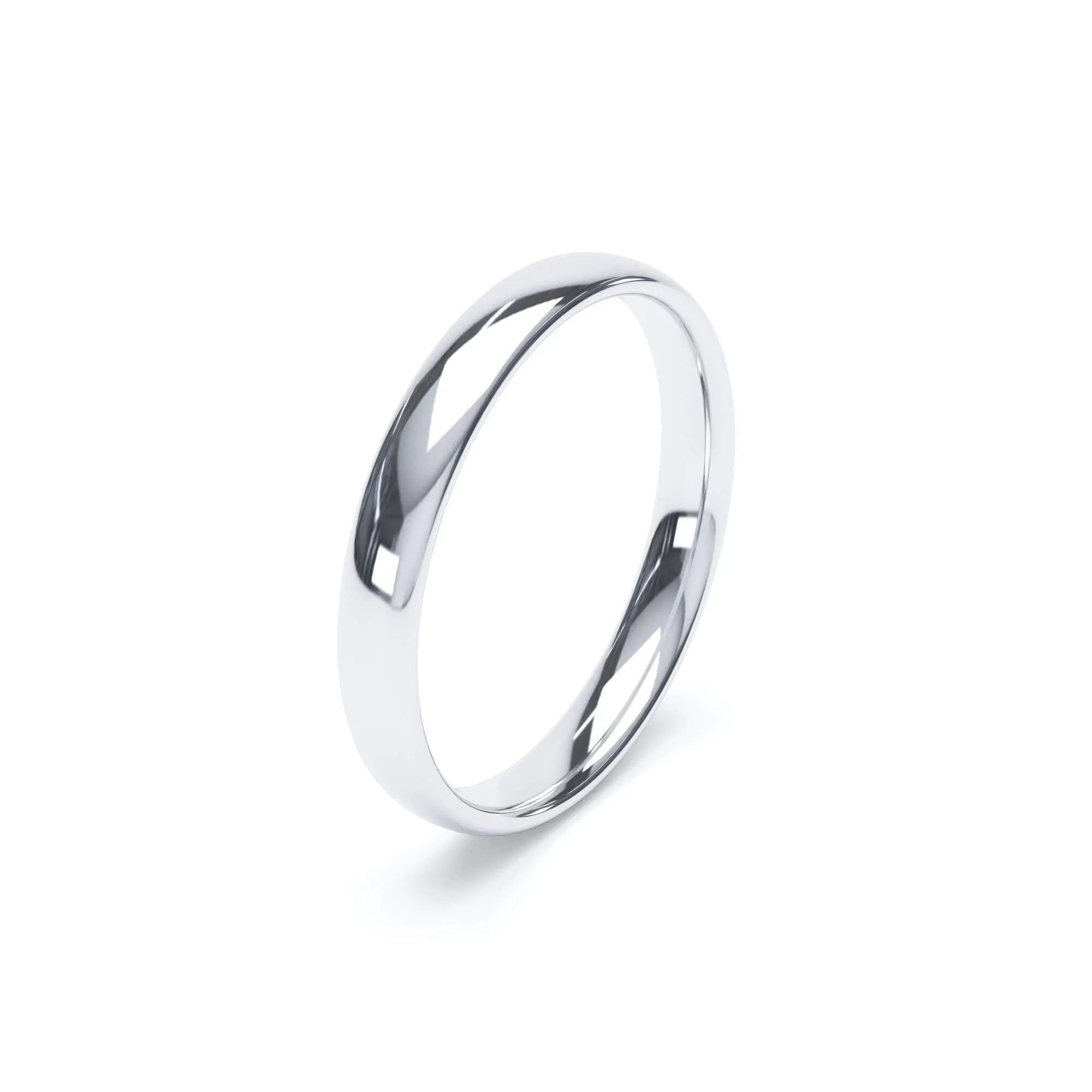 - Oval Profile Wedding Ring 9k White Gold