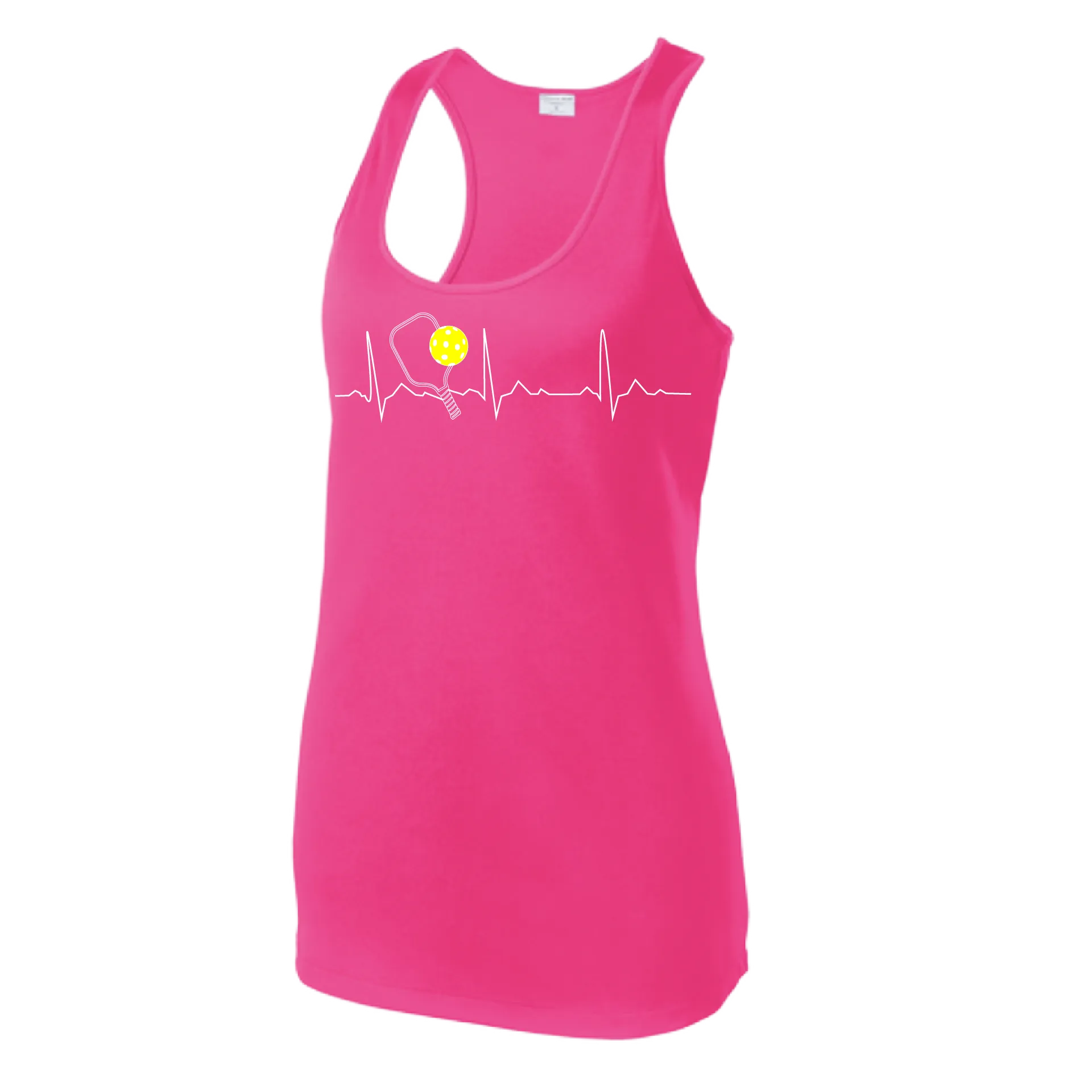 Pickleball Heartbeat EKG | Women’s Racerback Tank | 100% Polyester