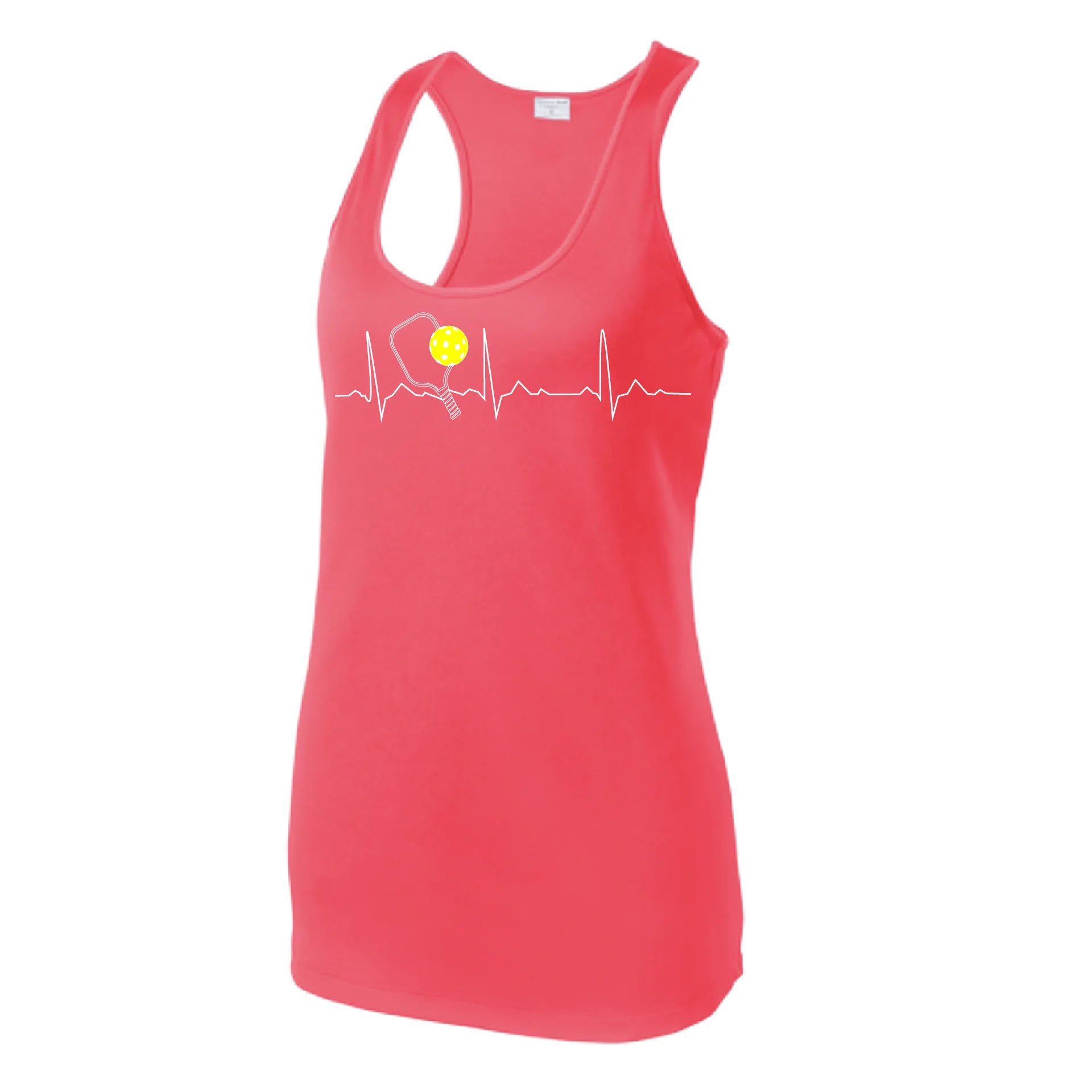 Pickleball Heartbeat EKG | Women’s Racerback Tank | 100% Polyester