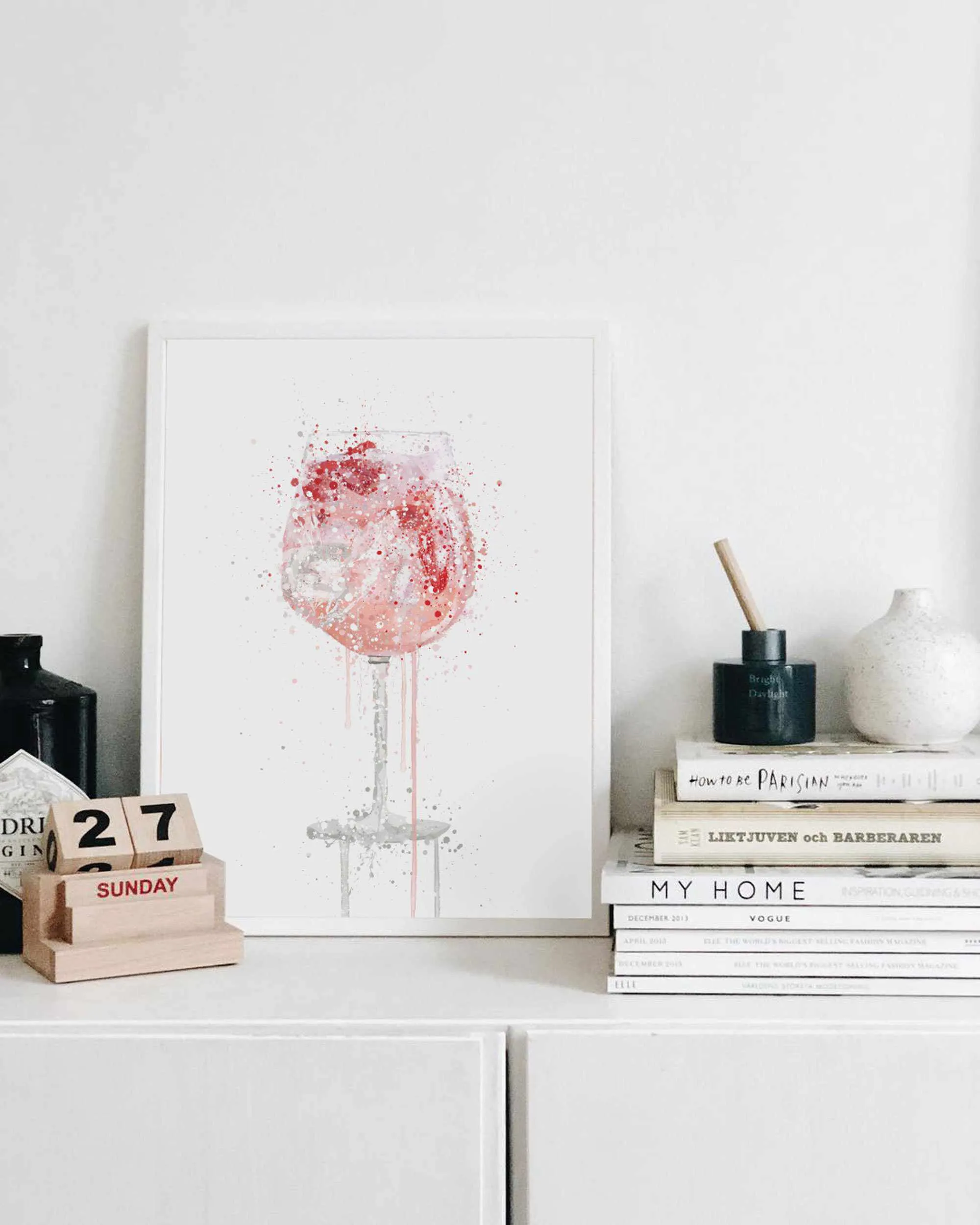 Pink Gin and Tonic 'Goblet' Wall Art Print