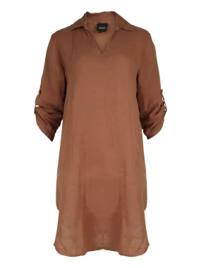 POLETTE linen tunic - Mocca Mousse