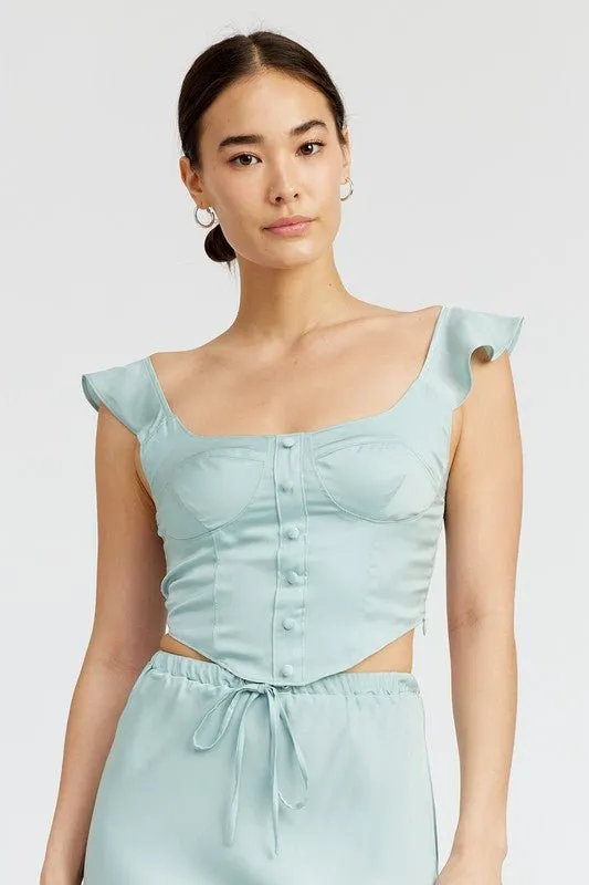 PUFF SLEEVE BUSTIER TOP