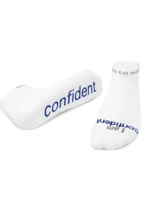 "I Am Confident" White Low Cut Sock