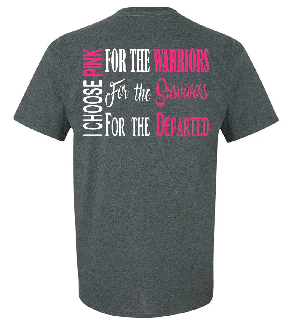 "I Choose Pink" - Breast Cancer Tee dark Heather Gray