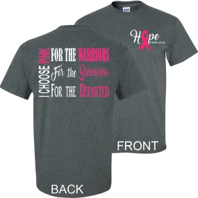 "I Choose Pink" - Breast Cancer Tee dark Heather Gray