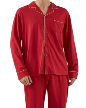 Red Bamboo and Organic Cotton Button Mens Pyjamas