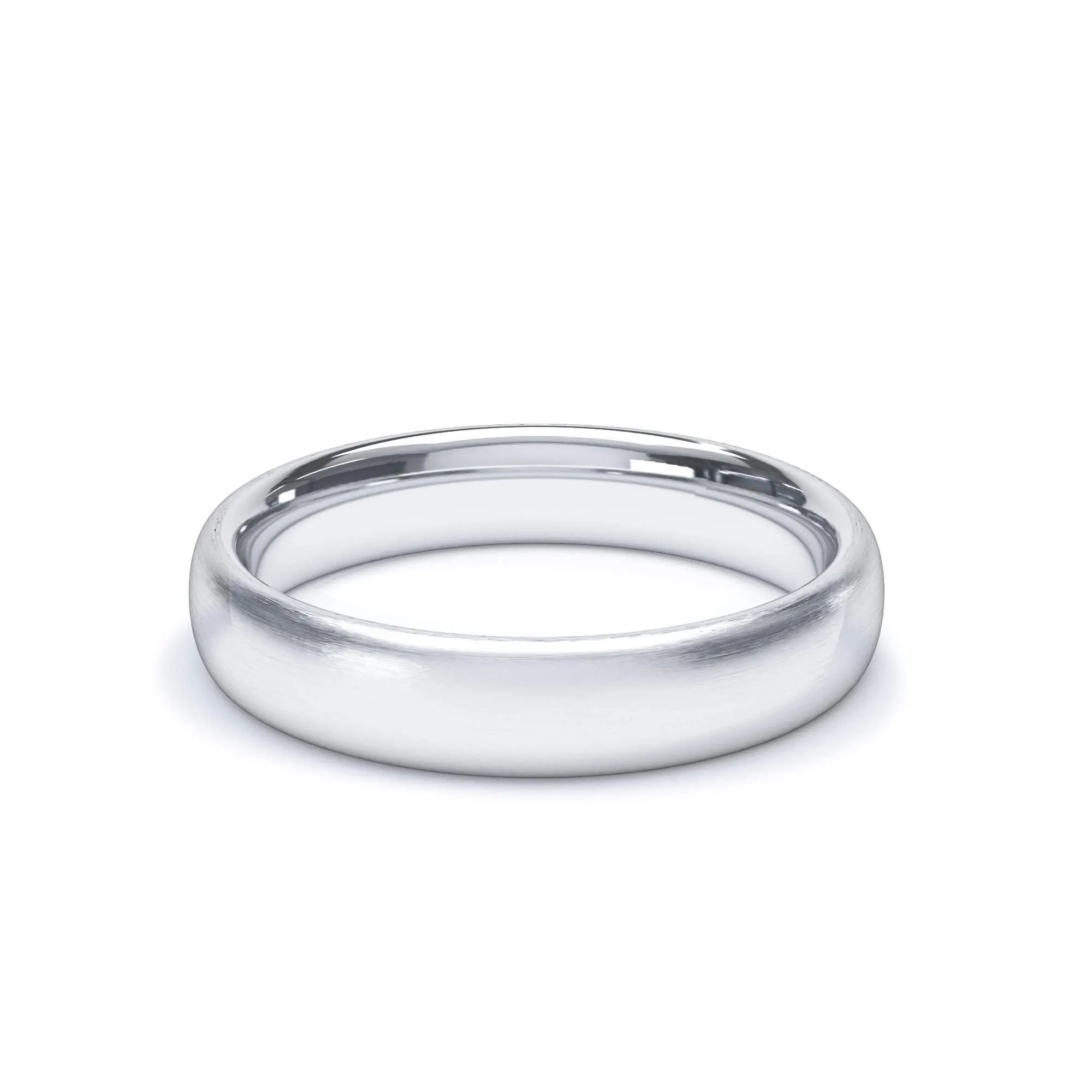 - Regular Court Profile Satin Polish Wedding Ring Platinum