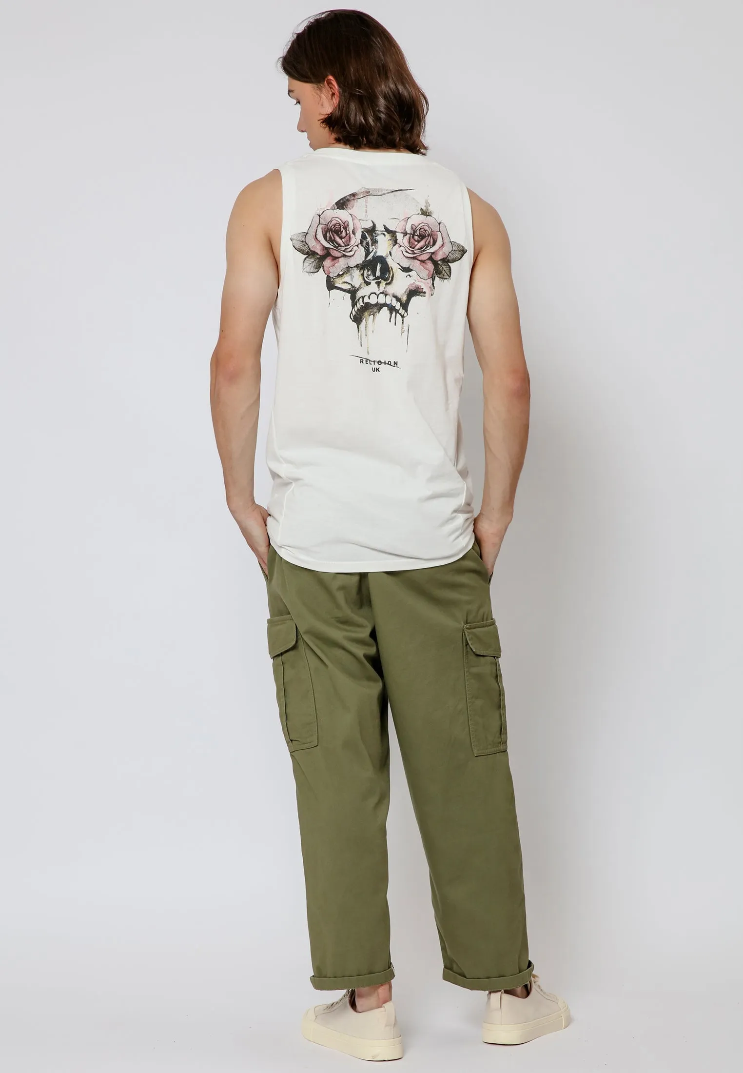 ROSES SKULL VEST OFF WHITE