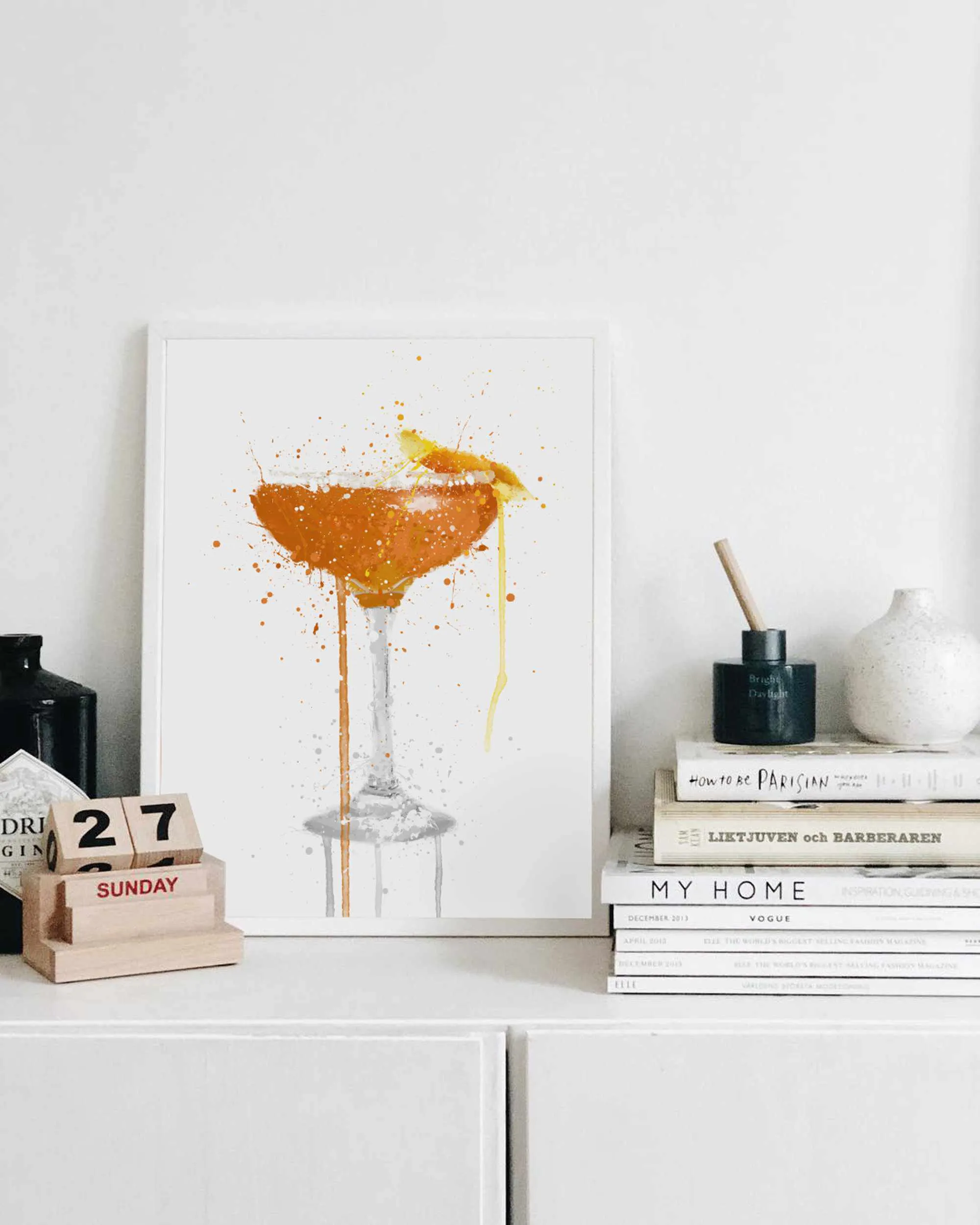 Side Car Cocktail Wall Art Print