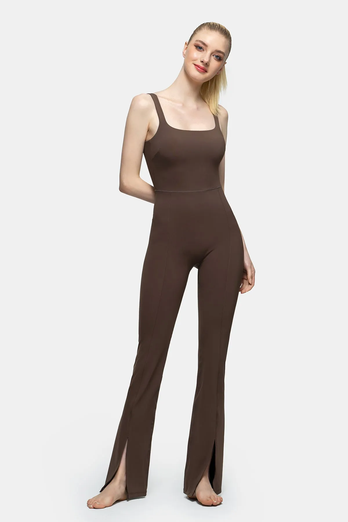 Square Neck Flared Leg Jumpsuit