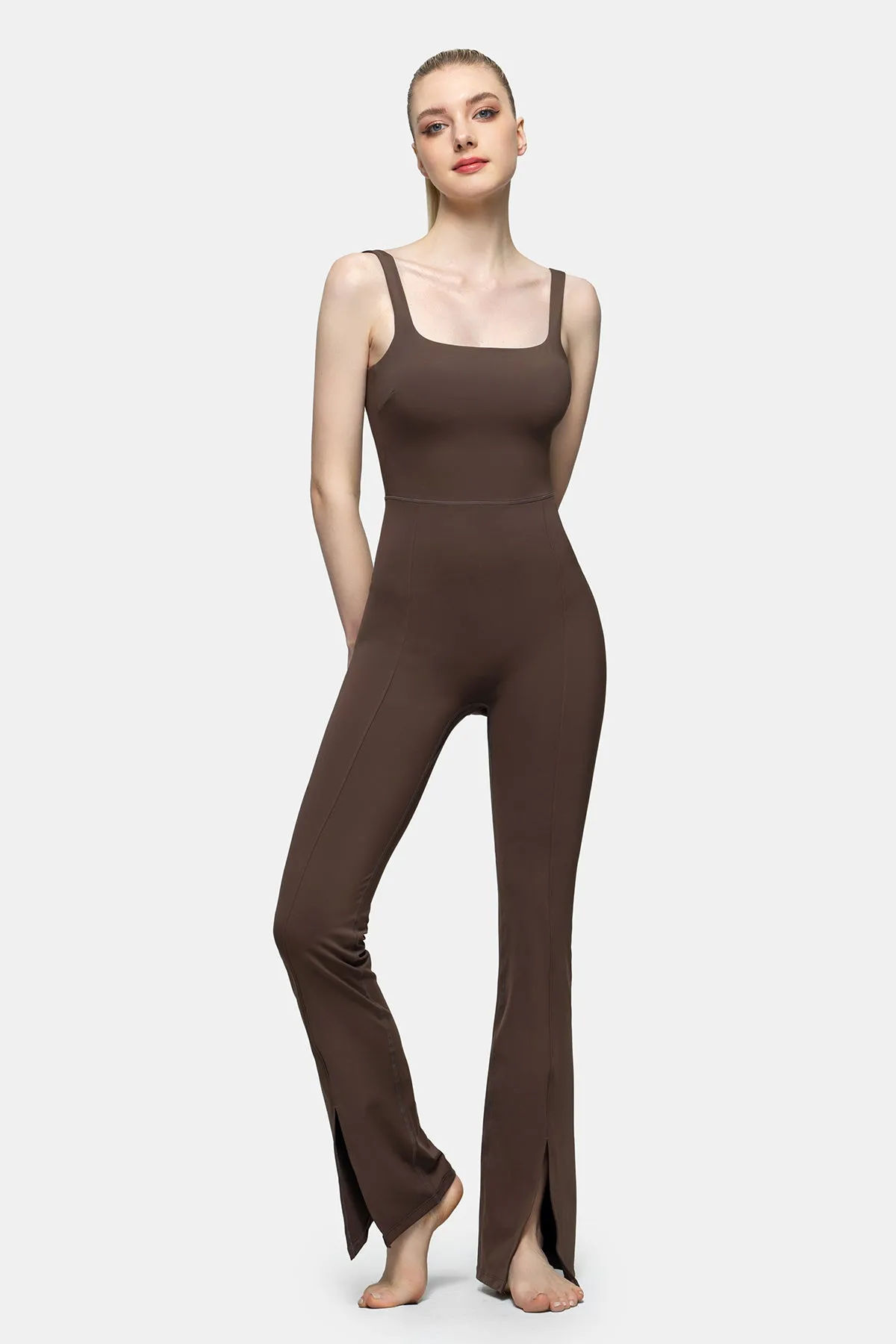 Square Neck Flared Leg Jumpsuit