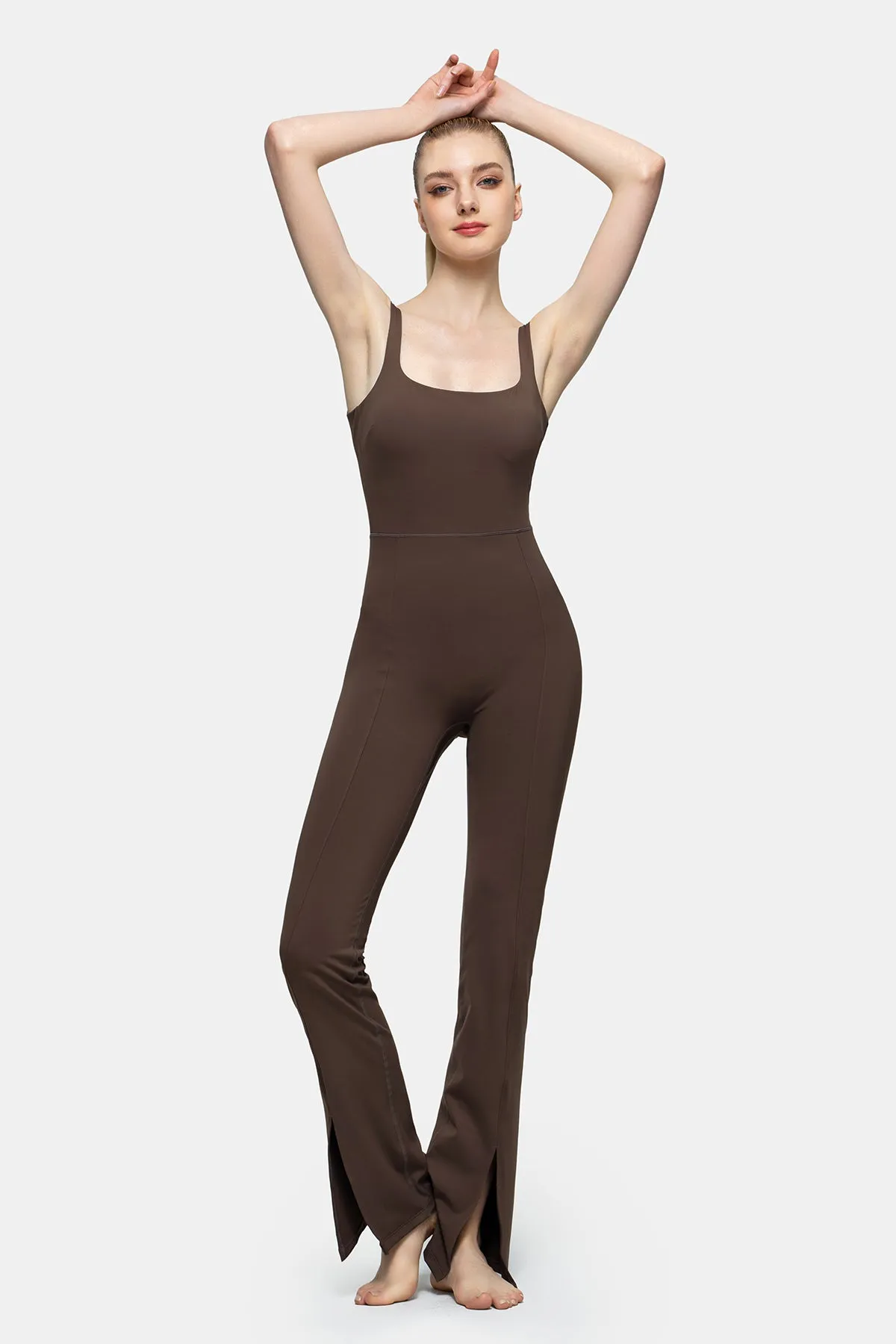 Square Neck Flared Leg Jumpsuit