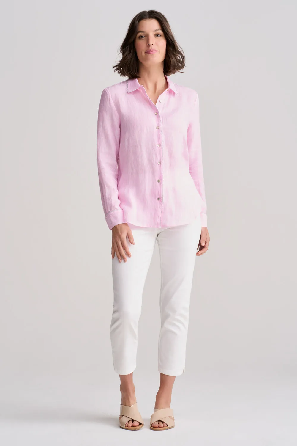 Stripe Linen Shirt - Pink Stripe