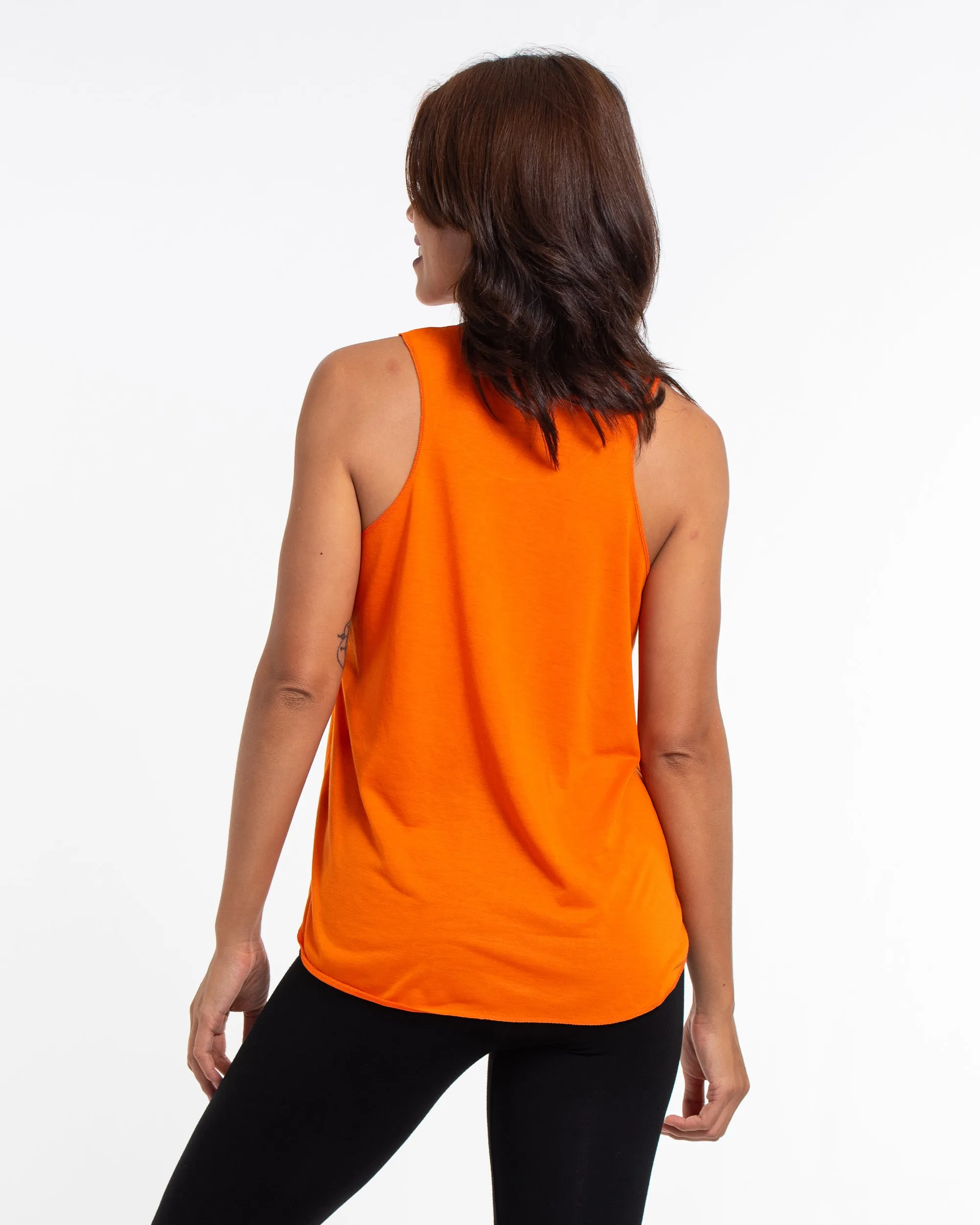 Super Soft Cotton Womens Bambi Tree Tank Top in Orange