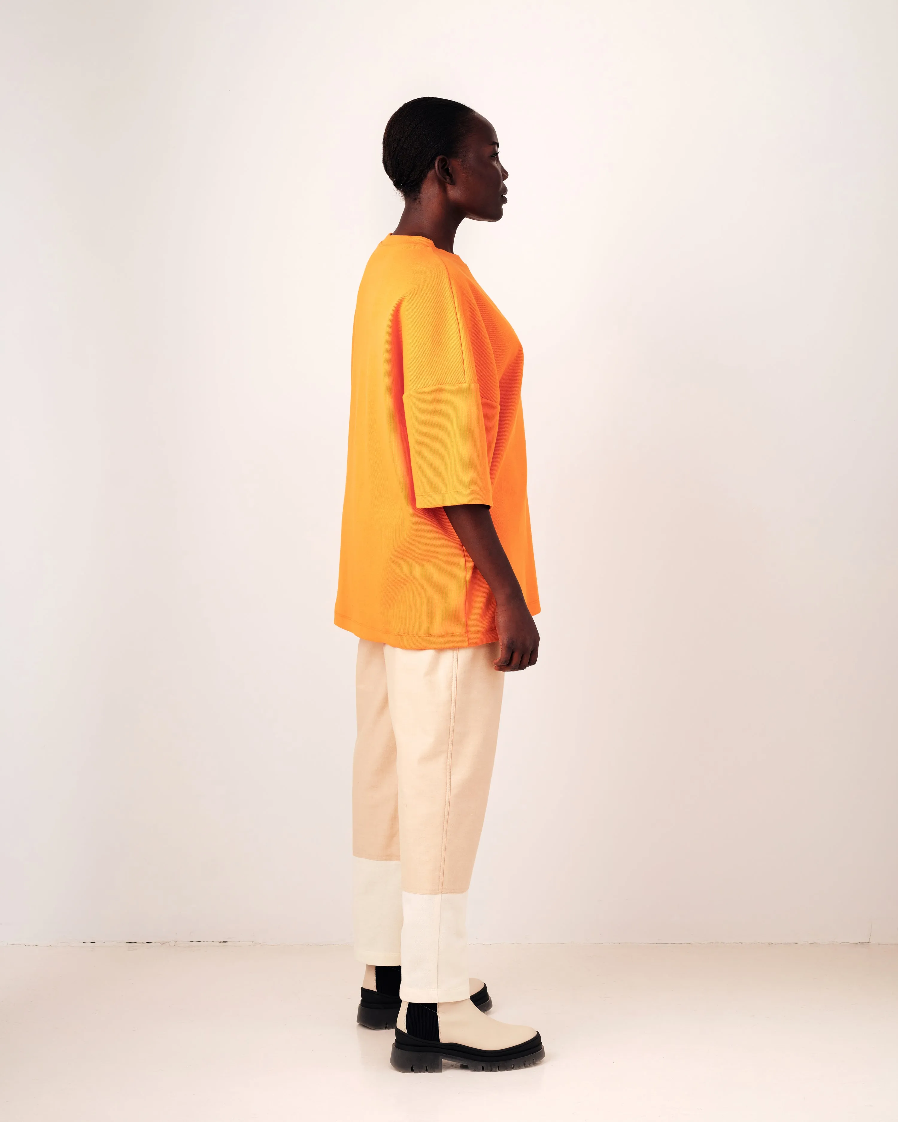 SYSTEME clementine oversized t-shirt-XS/S-M/L with little stains