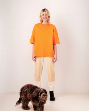 SYSTEME clementine oversized t-shirt-XS/S-M/L with little stains