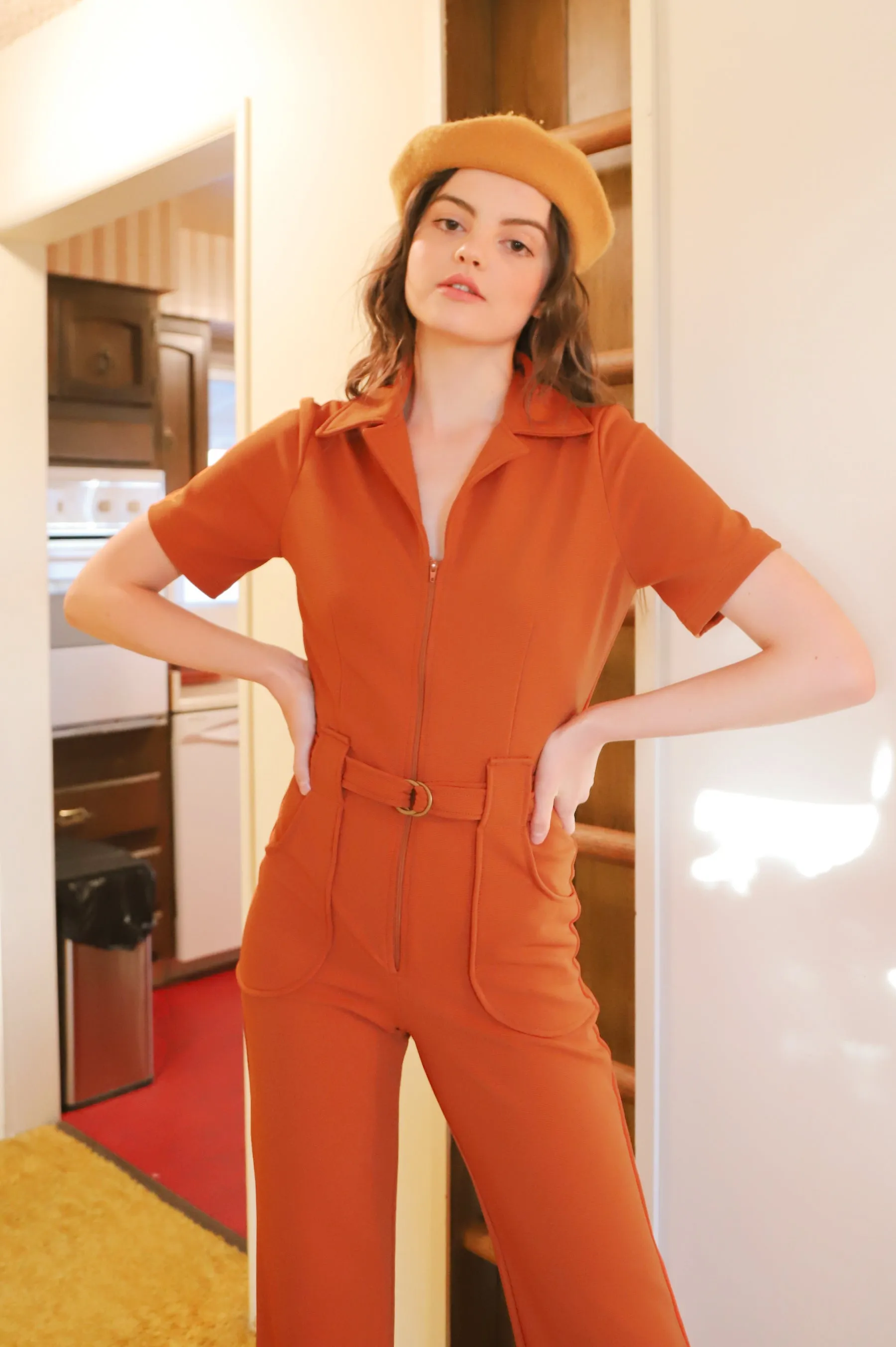 The California Shake Jumpsuit in Rust