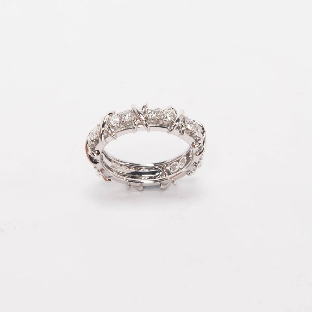 Tiffany & Co Platinum & Diamond Schlumberger 18 Stone Ring