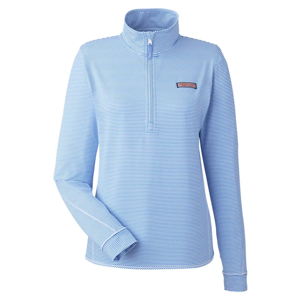 Vineyard Vines Ladies' Microstripe Sankaty Half-Zip Pullover