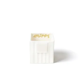 White Stripe Mini Nesting Cube Small