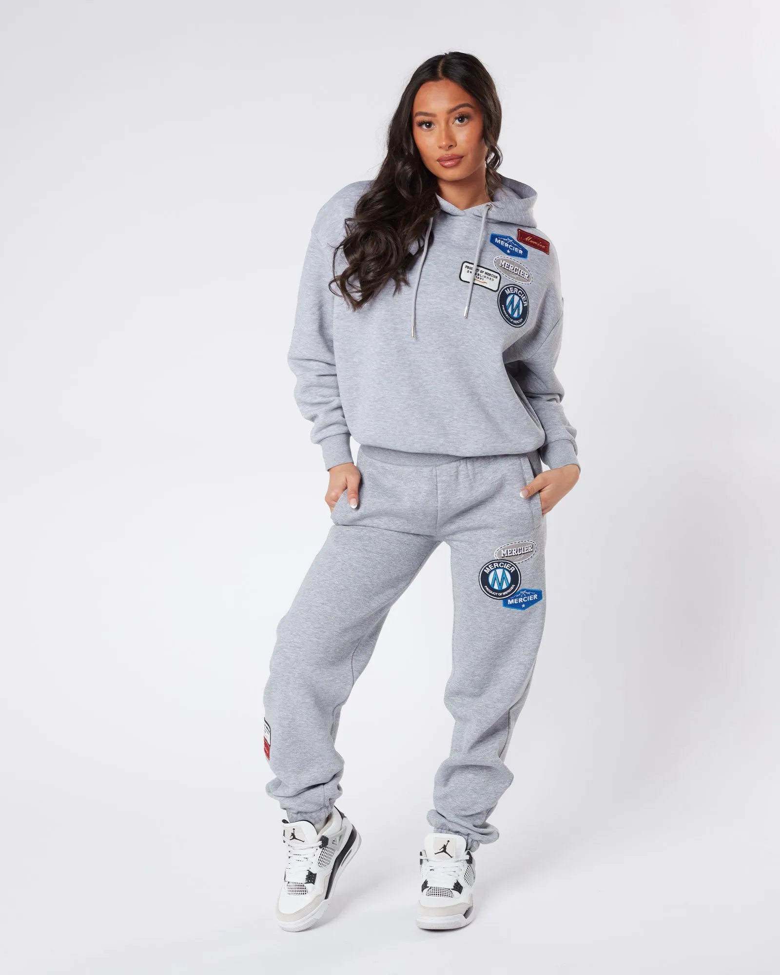 Womens Grey Marl OG Badge Joggers