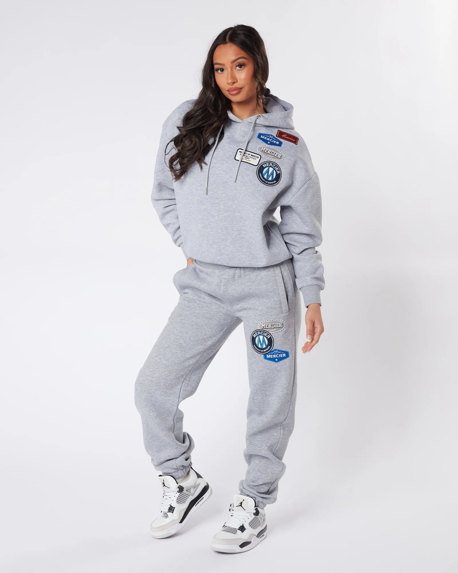 Womens Grey Marl OG Badge Joggers