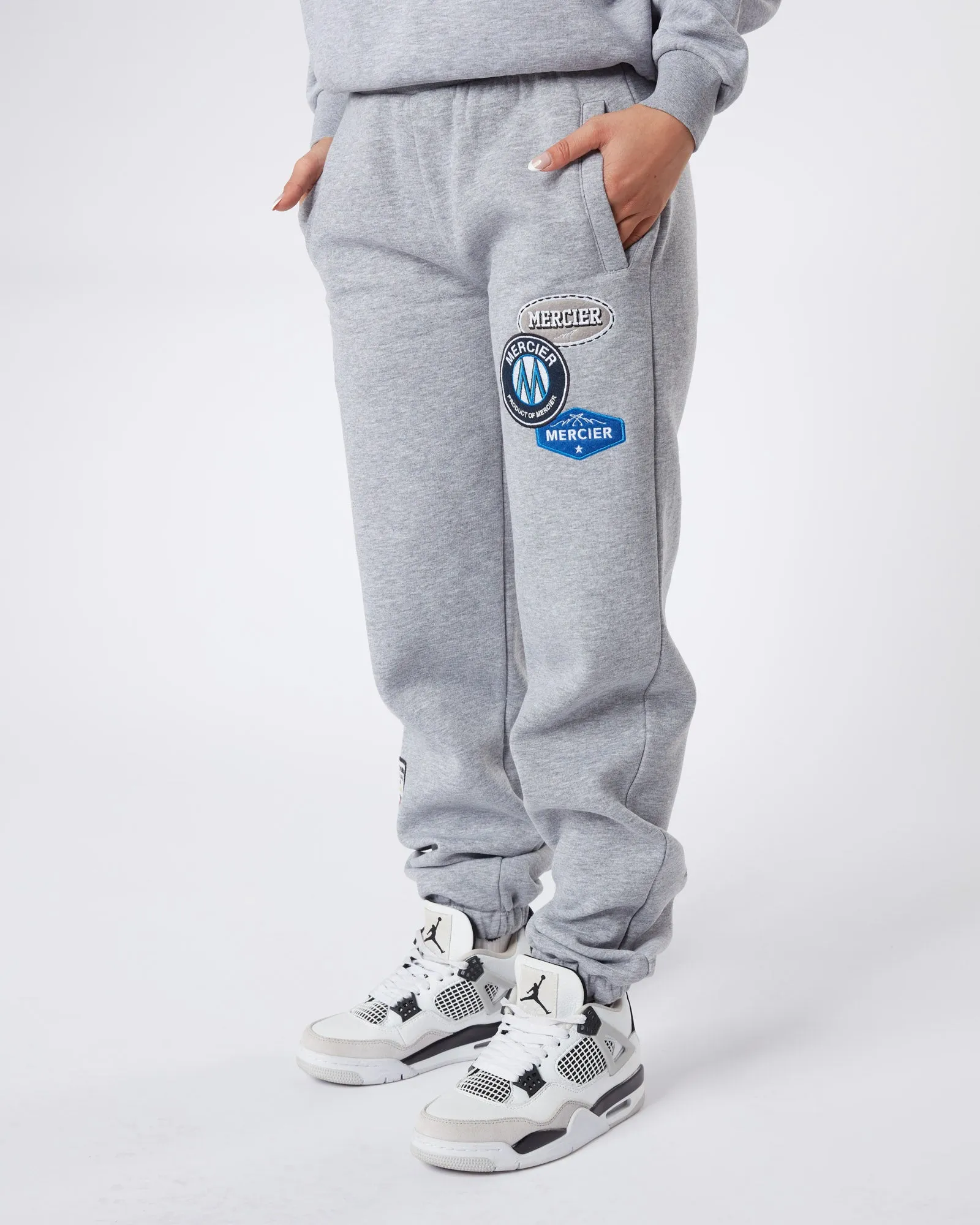 Womens Grey Marl OG Badge Joggers